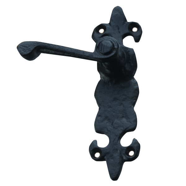 Decorative Cast Iron Classic Rosette Handle 4 Holes Precut Outdoor Installation