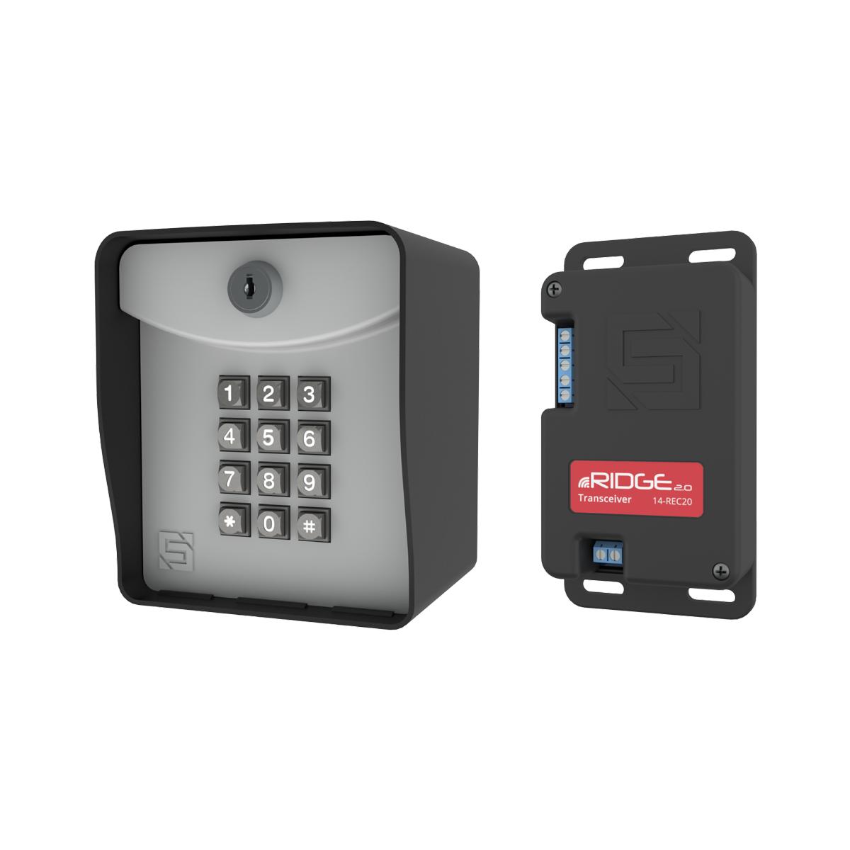 Ridge 14-500 433MHz Backlit Gate Keypad Post Mount w/ Receiver Up To 2 Doors